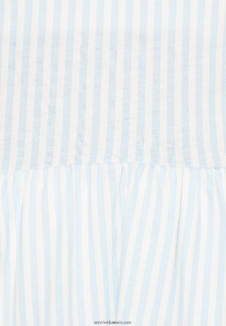 Anna Field Women Top Light Blue/White H42J4Z450