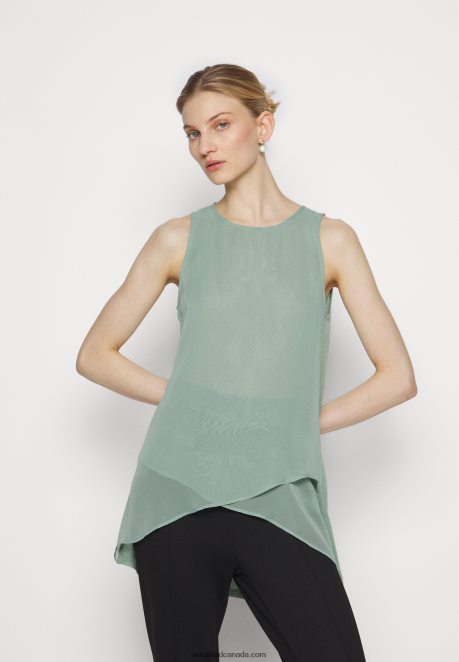 Anna Field Women Top Light Green H42J4Z389