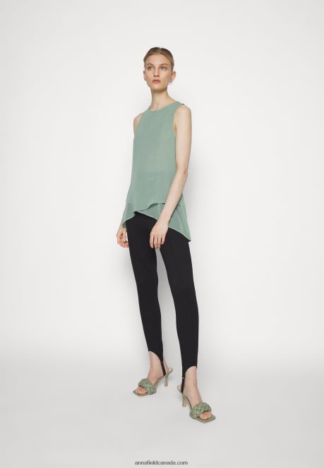 Anna Field Women Top Light Green H42J4Z389