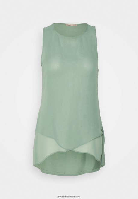 Anna Field Women Top Light Green H42J4Z389