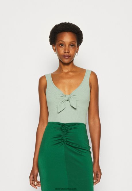 Anna Field Women Top Light Green H42J4Z409