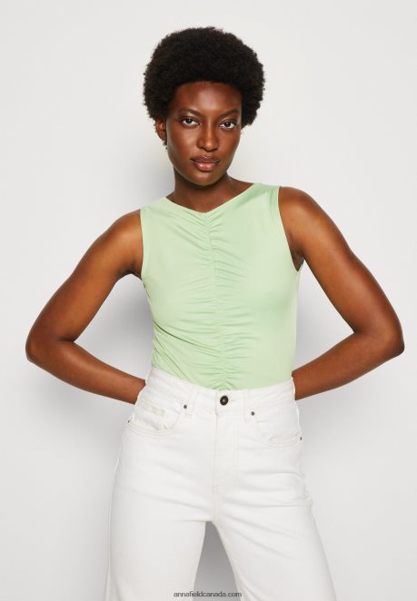 Anna Field Women Top Light Green H42J4Z464