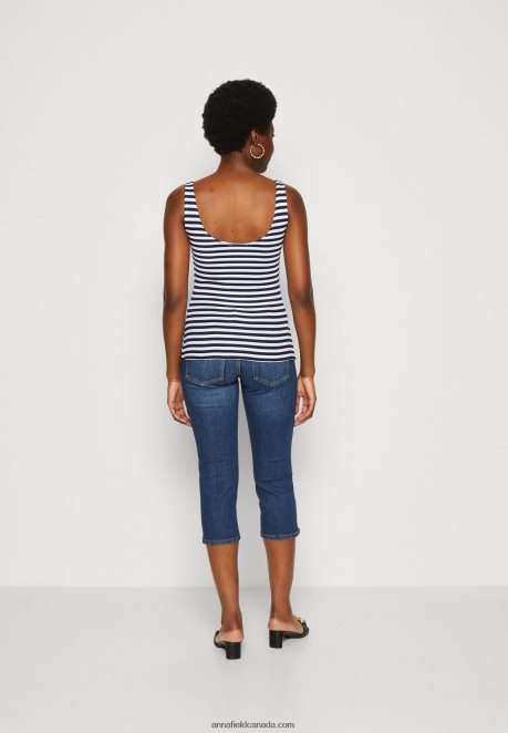 Anna Field Women Top White/Blue H42J4Z467