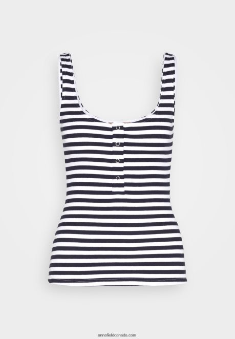 Anna Field Women Top White/Blue H42J4Z467