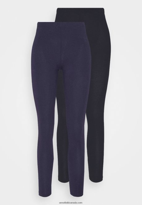 Anna Field Women 2 Pack Leggings Trousers Black/Dark Blue H42J4Z660