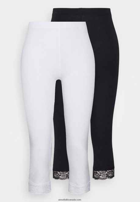 Anna Field Women 2 Pack Leggings Trousers Black/White H42J4Z661
