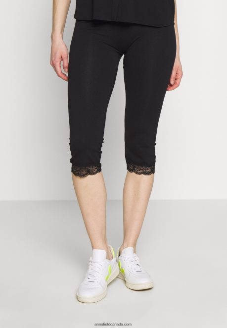 Anna Field Women Capri Leggings With Lace Leggings Trousers Black H42J4Z655