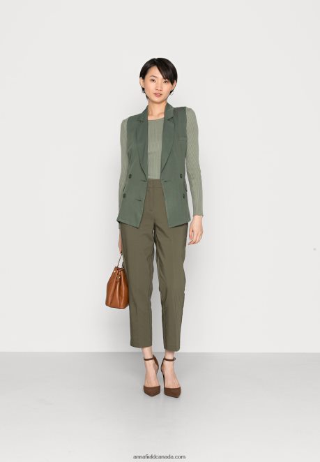 Anna Field Women Chinos Dark Green H42J4Z599
