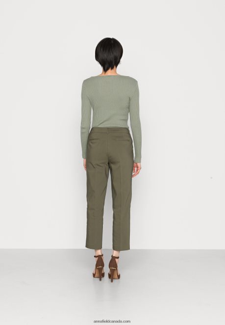 Anna Field Women Chinos Dark Green H42J4Z599