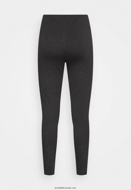 Anna Field Women Leggings Trousers Mottled Dark Grey H42J4Z659