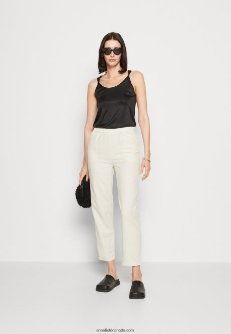 Anna Field Women Linen Mix Trousers Beige H42J4Z604