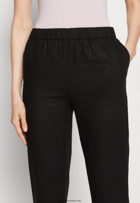 Anna Field Women Linen Mix Trousers Black H42J4Z611