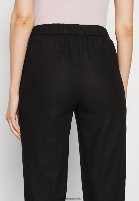 Anna Field Women Linen Mix Trousers Black H42J4Z611
