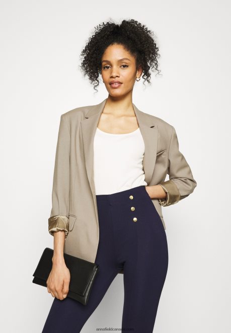 Anna Field Women Punto Leggings With Button Detail Leggings Trousers Dark Blue H42J4Z654