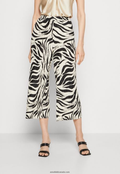 Anna Field Women Trousers Black/Off-White H42J4Z622