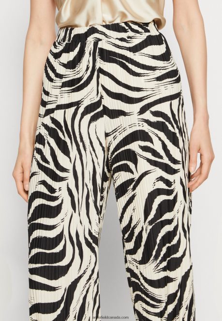 Anna Field Women Trousers Black/Off-White H42J4Z622