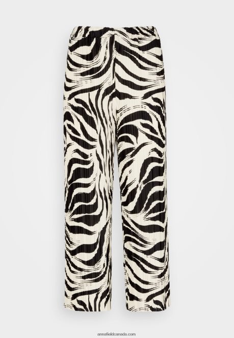 Anna Field Women Trousers Black/Off-White H42J4Z622