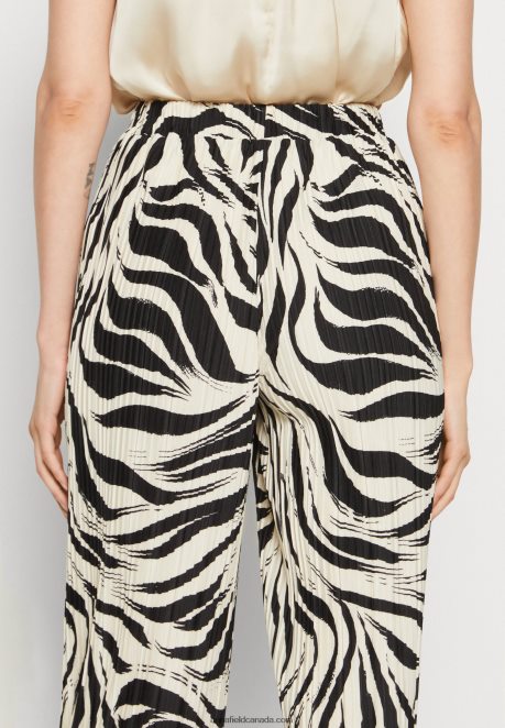 Anna Field Women Trousers Black/Off-White H42J4Z622