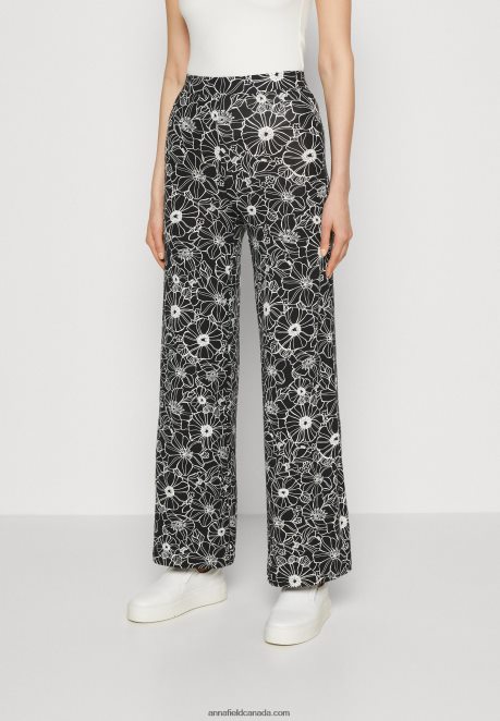 Anna Field Women Trousers Black/White H42J4Z624