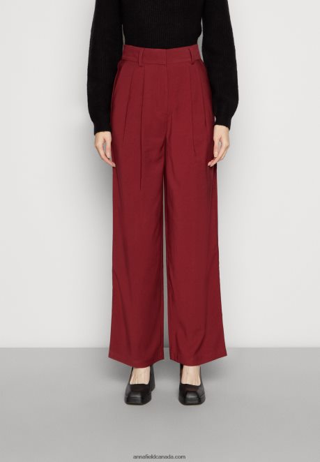 Anna Field Women Trousers Bordeaux H42J4Z606