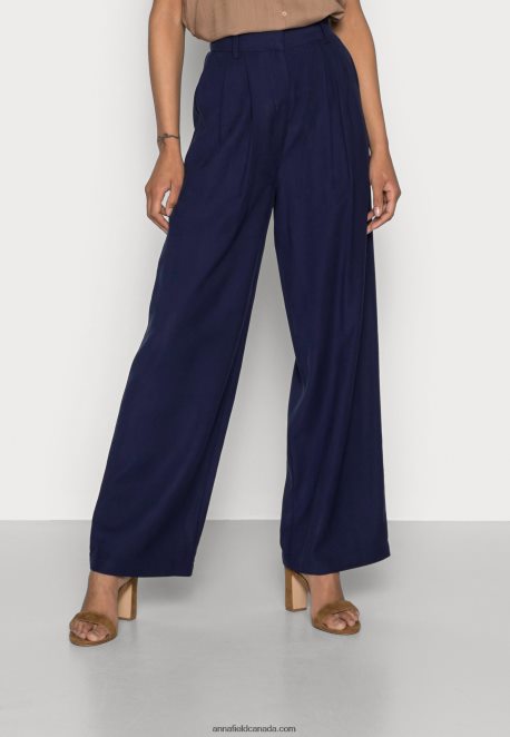 Anna Field Women Trousers Dark Blue H42J4Z601