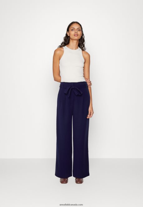 Anna Field Women Trousers Dark Blue H42J4Z616