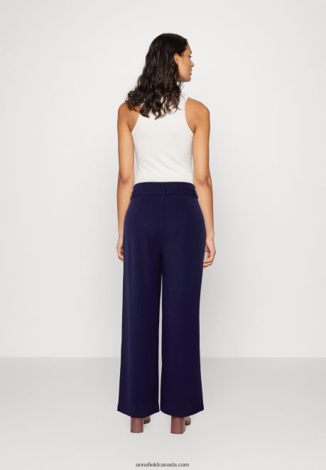 Anna Field Women Trousers Dark Blue H42J4Z616