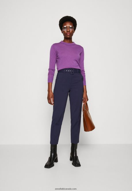 Anna Field Women Trousers Dark Blue H42J4Z629