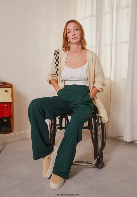 Anna Field Women Trousers Dark Green H42J4Z650