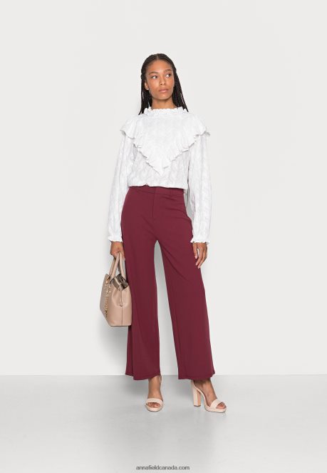 Anna Field Women Trousers Dark Red H42J4Z628