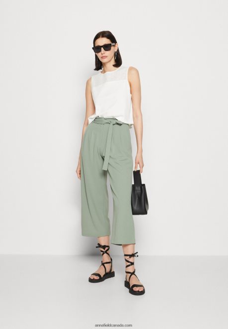 Anna Field Women Trousers Green H42J4Z633