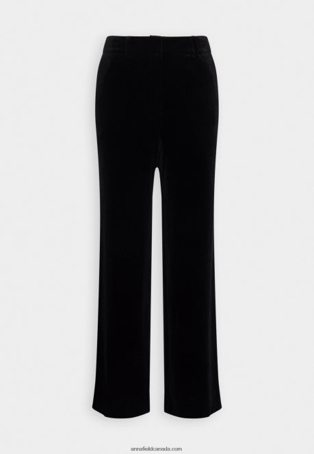 Anna Field Women Velvet Wide Leg Trousers Trousers Black H42J4Z621