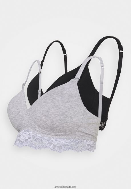 Anna Field Women 2Pp Maternity Bra T-Shirt Bra Grey H42J4Z919
