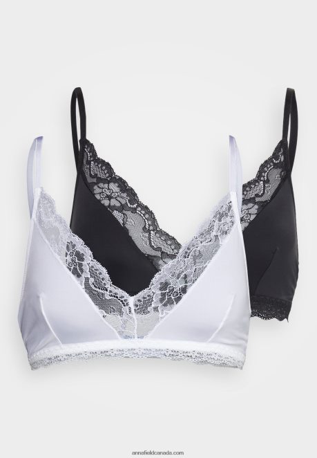 Anna Field Women 2 Pack Triangle Bra Black/ White H42J4Z942