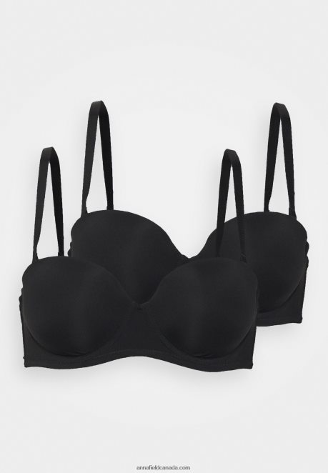 Anna Field Women 2 Pack Underwired Bra Black H42J4Z916