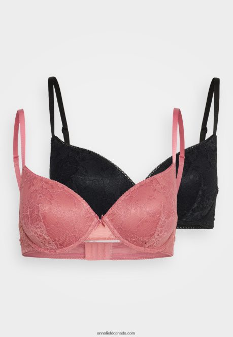 Anna Field Women 2 Pack Underwired Bra Black/Pink H42J4Z941