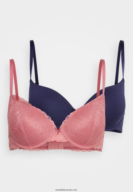 Anna Field Women 2 Pack Underwired Bra Blue/ Pink H42J4Z947
