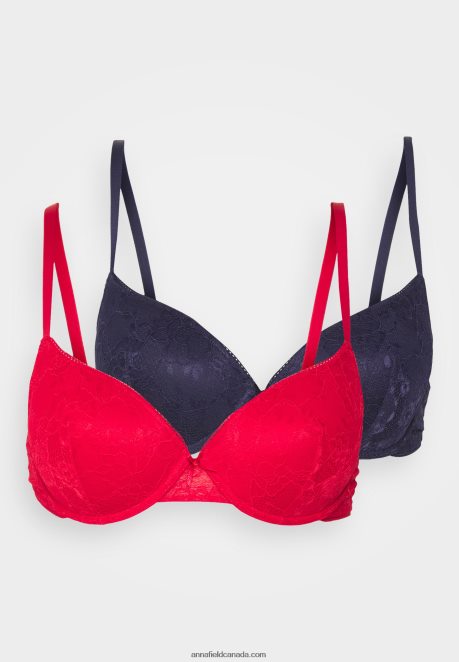 Anna Field Women 2 Pack Underwired Bra Blue/Red H42J4Z927