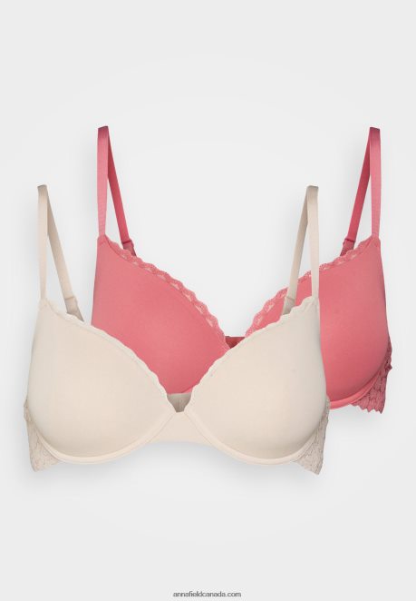 Anna Field Women 2 Pack Underwired Bra Pink/Beige H42J4Z923
