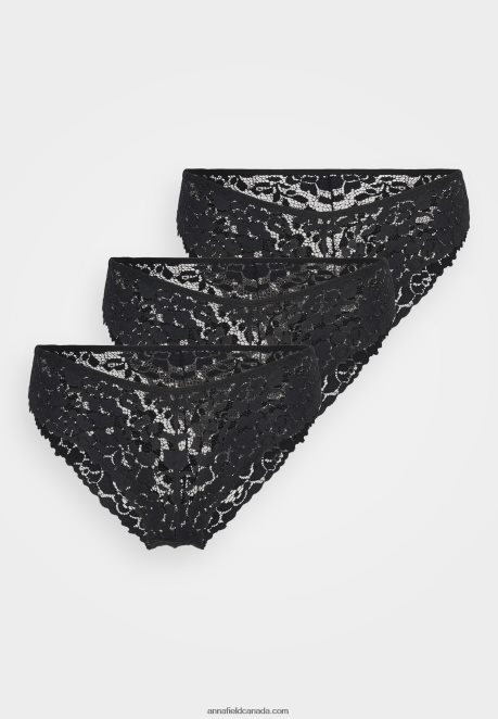 Anna Field Women 3Pp Greer Briefs Black H42J4Z960