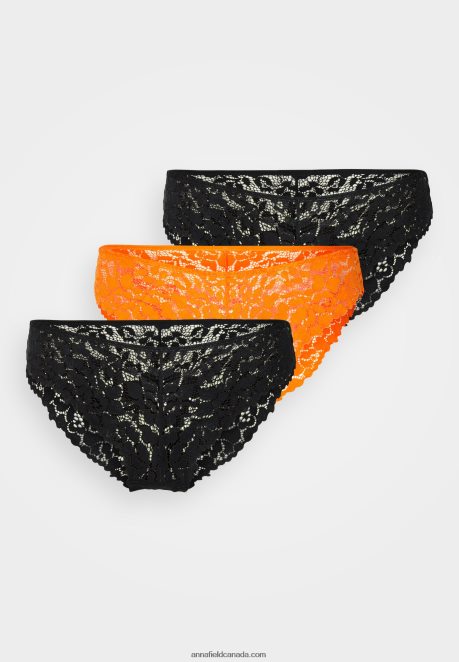 Anna Field Women 3 Pack Briefs Orange/ Black H42J4Z996