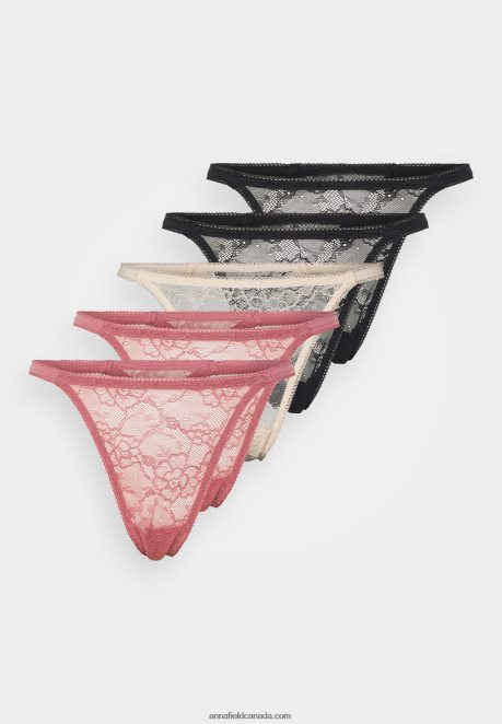 Anna Field Women 5 Pack Thong Black/Nude/Pink H42J4Z963