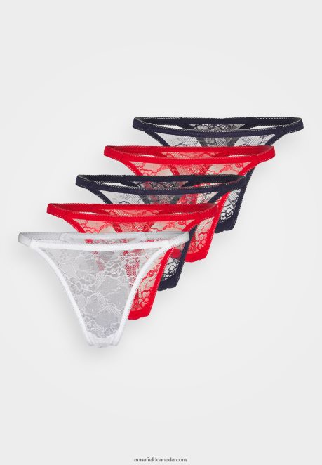 Anna Field Women 5 Pack Thong Red/Blue/White H42J4Z971