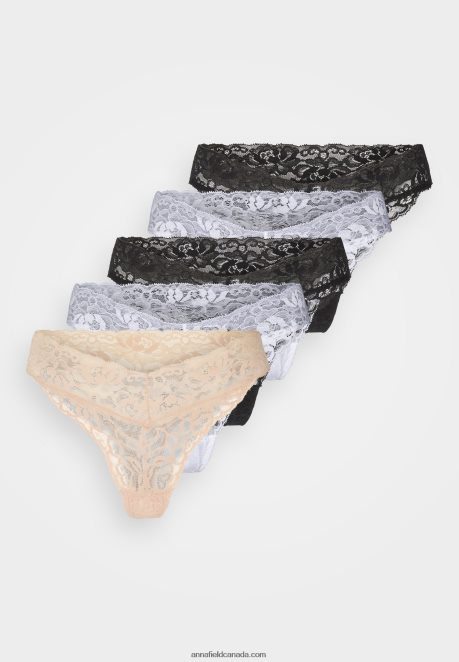 Anna Field Women 5 Pack Thong Schwarz/Wei/Nude H42J4Z961
