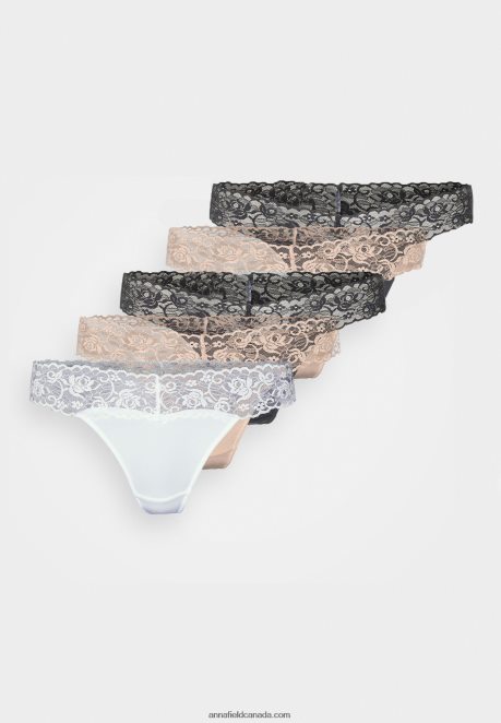 Anna Field Women 5 Pack Thong White/Nude H42J4Z1000