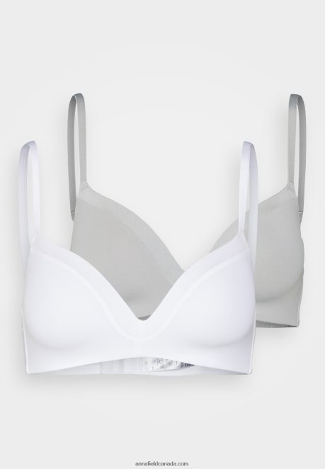 Anna Field Women Edison 2 Pack Non Wired T-Shirt Bra White/Grey H42J4Z915