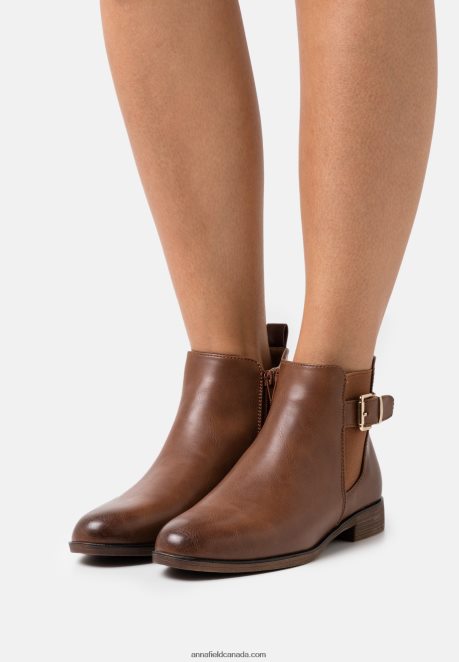 Anna Field Women Comfort Ankle Boots Cognac H42J4Z1899