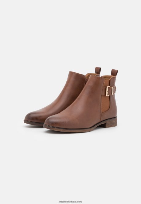 Anna Field Women Comfort Ankle Boots Cognac H42J4Z1899