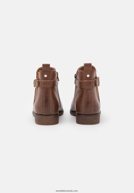 Anna Field Women Comfort Ankle Boots Cognac H42J4Z1899