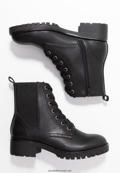 Anna Field Women Comfort Lace-Up Ankle Boots Black H42J4Z2041